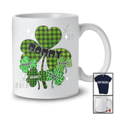 Personalized Mommy; Fantastic St. Patrick's Day Leopard Plaid Shamrocks; Custom Name Family T-Shirt
