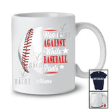 Personalized Moms Against White Baseball Pants; Joyful Mother's Day Custom Name Player T-Shirt