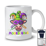 Personalized Moordi Gras; Humorous Mardi Gras Mask Beads Cow Farmer; Custom Name Parades T-Shirt