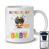 Personalized Mother In Law Of The Brewing Baby, Humorous Halloween Pregnancy Custom Name, Witch Family T-Shirt