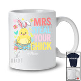 Personalized Mrs Steal Your Chick; Joyful Easter Bunny Chick; Custom Name Girls Couple Egg Hunt T-Shirt