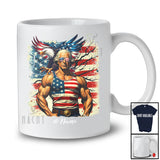 Personalized Muscle Washington With Eagle; Proud 4th of July Vintage US Flag; Custom Name Patriotic T-Shirt