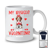 Personalized My Beagle Is My Valentine; Lovely Custom Name Single; Hearts Dog Owner T-Shirt