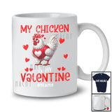 Personalized My Chicken Is My Valentine; Lovely Custom Name Chicken Single; Hearts Animal T-Shirt