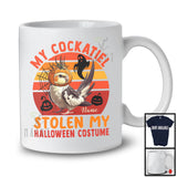 Personalized My Cockatiel Stolen My Halloween Costume; Horror Bird Pumpkin Custom Name T-Shirt