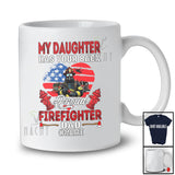 Personalized My Daughter Has Your Back; Proud Father's Day Firefighter Heart; Custom Name Family T-Shirt