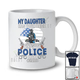 Personalized My Daughter Has Your Back; Proud Father's Day Police Heart; Custom Name Family T-Shirt