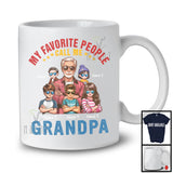 Personalized My Favorite People Call Me Grandpa, Lovely Father's Day 5 Grandkids Custom Name T-Shirt