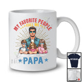 Personalized My Favorite People Call Me Papa, Lovely Father's Day 3 Son Daughter Custom Name T-Shirt