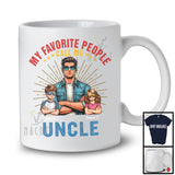 Personalized My Favorite People Call Me Uncle, Lovely Father's Day 2 Grandkids Custom Name T-Shirt