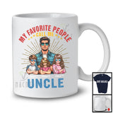 Personalized My Favorite People Call Me Uncle, Lovely Father's Day 3 Grandkids Custom Name T-Shirt