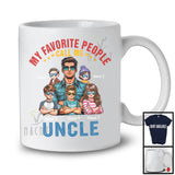 Personalized My Favorite People Call Me Uncle, Lovely Father's Day 5 Grandkids Custom Name T-Shirt