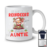 Personalized My Favorite Reindeers Call Me Auntie; Fantastic Christmas Custom Name Family; Snow T-Shirt