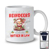 Personalized My Favorite Reindeers Call Me Mother in Law; Fantastic Christmas Custom Name Family; Snow T-Shirt