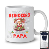 Personalized My Favorite Reindeers Call Me Papa; Fantastic Christmas Custom Name Family; Snow T-Shirt