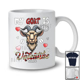 Personalized My Goat Is My Valentine; Humorous Custom Name Goat Paws Leopard Plaid; Farmer T-Shirt