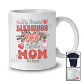 Personalized My Greatest Blessings Call Me Mom; Floral Mother's Day Custom Name Family T-Shirt