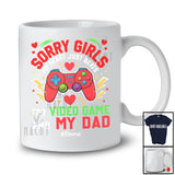 Personalized My Heart Just Beats For Video Game And Dad; Lovely Valentine Custom Name Gamer T-Shirt