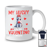 Personalized My Husky Is My Valentine; Lovely Custom Name Single; Hearts Dog Owner T-Shirt