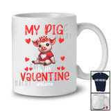 Personalized My Pig Is My Valentine; Lovely Custom Name Pig Single; Hearts Animal T-Shirt