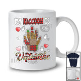 Personalized My Raccoon Is My Valentine; Humorous Custom Name Raccoon Paws Leopard Plaid; Farmer T-Shirt