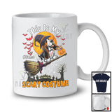 Personalized My Scary Costume, Lovely Halloween Custom Name Basset Hound, Witch Broom T-Shirt