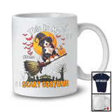 Personalized My Scary Costume, Lovely Halloween Custom Name Bernedoodle, Witch Broom T-Shirt
