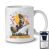 Personalized My Scary Costume, Lovely Halloween Custom Name Border Collie, Witch Broom T-Shirt