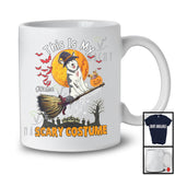 Personalized My Scary Costume, Lovely Halloween Custom Name Husky, Witch Broom T-Shirt