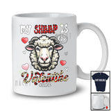Personalized My Sheep Is My Valentine; Humorous Custom Name Sheep Paws Leopard Plaid; Farmer T-Shirt