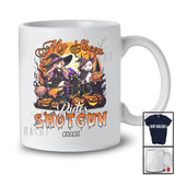 Personalized My Sheep Rides Shotgun; Scary Halloween Moon Sheep Witch; Custom Name Farmer T-Shirt