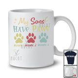 Personalized My Sons Have Paws; Joyful Father's Day Vintage; Custom Name Dog Owner T-Shirt
