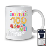 Personalized My Students Survived 100 Days Of Me Lunch Lady; Lovely Pencil; Custom Name Students T-Shirt