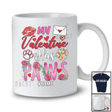 Personalized My Valentine Has Paws; Wonderful Valentine Leopard Dog Cat; Custom Name Single T-Shirt