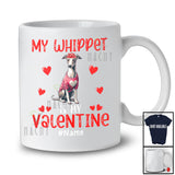Personalized My Whippet Is My Valentine; Lovely Custom Name Single; Hearts Dog Owner T-Shirt