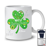Personalized NICU Lucky Charm; Joyful St. Patrick's Day Custom Name Irish Nurse Tools Shamrocks T-Shirt