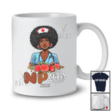 Personalized NP Life; Lovely Black History Month Afro Women; Custom Name African Nurse T-Shirt