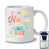 Personalized Nana Of a Cool Boy; Joyful Mother's Day Hearts; Grandson Custom Name Family T-Shirt