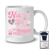 Personalized Nana of Boys Less Drama; Lovely Mother's Day Custom Name Name; Leopard Heart T-Shirt