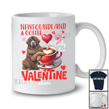 Personalized Newfoundland And Coffee Only For Valentine; Lovely Custom Name Single; Animal T-Shirt