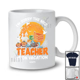 Personalized Nice Teacher Is On Vacation; Joyful Halloween Zombie Pumpkin; Custom Name Jobs T-Shirt