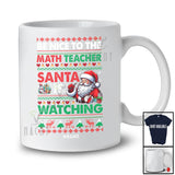 Personalized Nice to The Math Teacher; Merry Christmas Sweater Santa; Custom Name Teacher T-Shirt