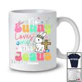 Personalized No Bunny Loves Me Like Jesus; Amazing Easter Custom Name Bunny Leopard Cross T-Shirt
