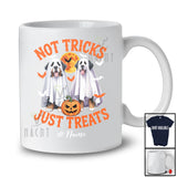 Personalized Not Tricks Just Treats; Creepy Halloween Custom Name Two Boo Bernese Mountain T-Shirt