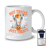 Personalized Not Tricks Just Treats; Creepy Halloween Custom Name Two Boo German Shepherd T-Shirt