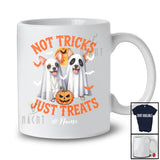 Personalized Not Tricks Just Treats; Creepy Halloween Custom Name Two Boo Ghost Chihuahua T-Shirt