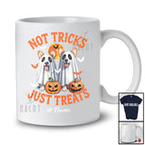 Personalized Not Tricks Just Treats; Creepy Halloween Custom Name Two Boo Ghost Corgi Owner T-Shirt