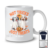 Personalized Not Tricks Just Treats; Creepy Halloween Custom Name Two Boo Ghost Dachshund T-Shirt