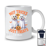 Personalized Not Tricks Just Treats; Creepy Halloween Custom Name Two Boo Ghost Maltipoos T-Shirt