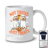 Personalized Not Tricks Just Treats; Creepy Halloween Custom Name Two Boo Ghost Sproodle T-Shirt